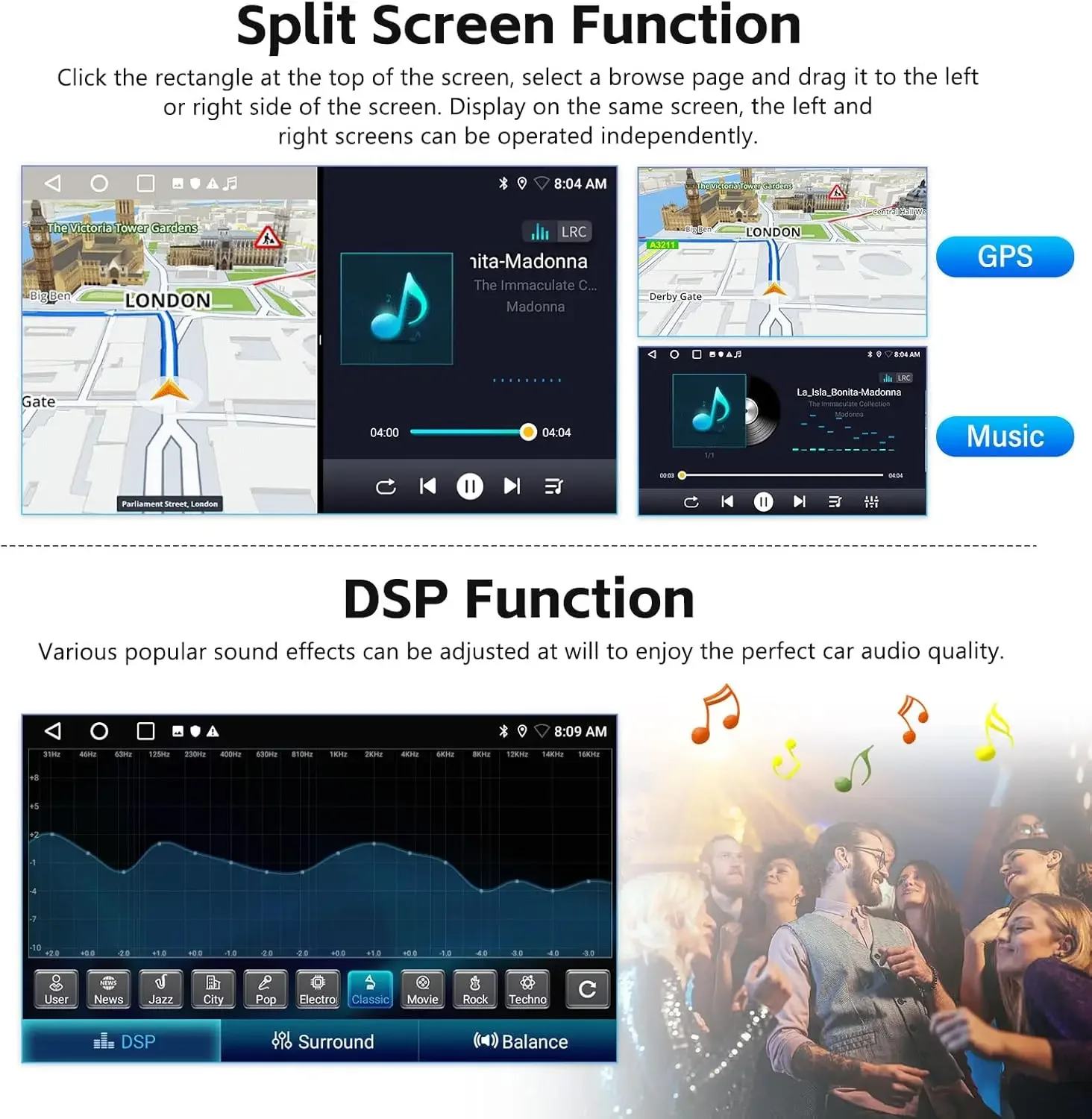 Android Car Stereo for Hyundai Sonata with Carplay and Touchscreen