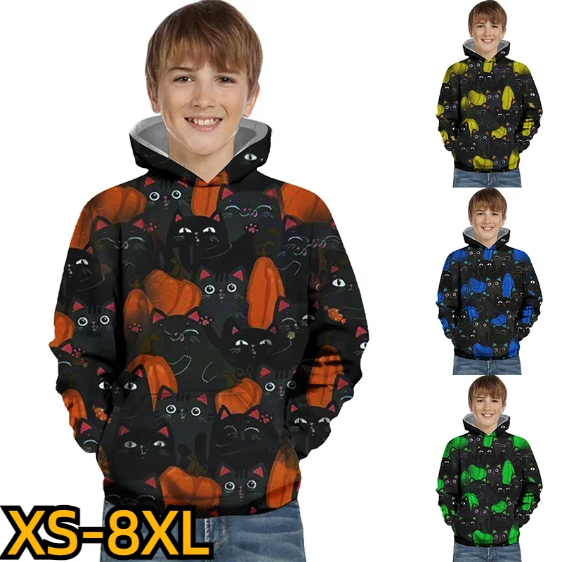 

Свитер зимний детский с круглым вырезом, пуловер с капюшоном на осень и зиму, с длинным рукавом, 2023, Новые Топы с карманами и 3D-принтом для мальчиков