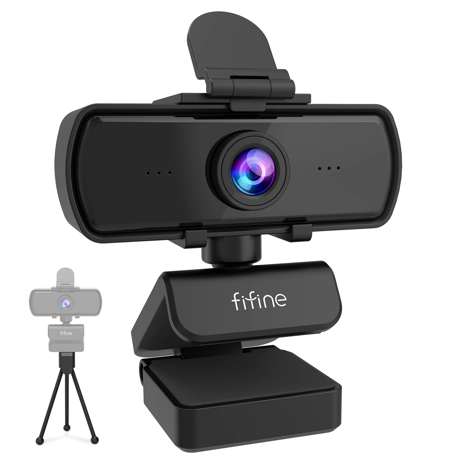 FIFINE 1440p Full HD PC Webcam with Microphone, tripod, for USB Desktop & Laptop, Live Streaming Webcam for Video Calling - K420