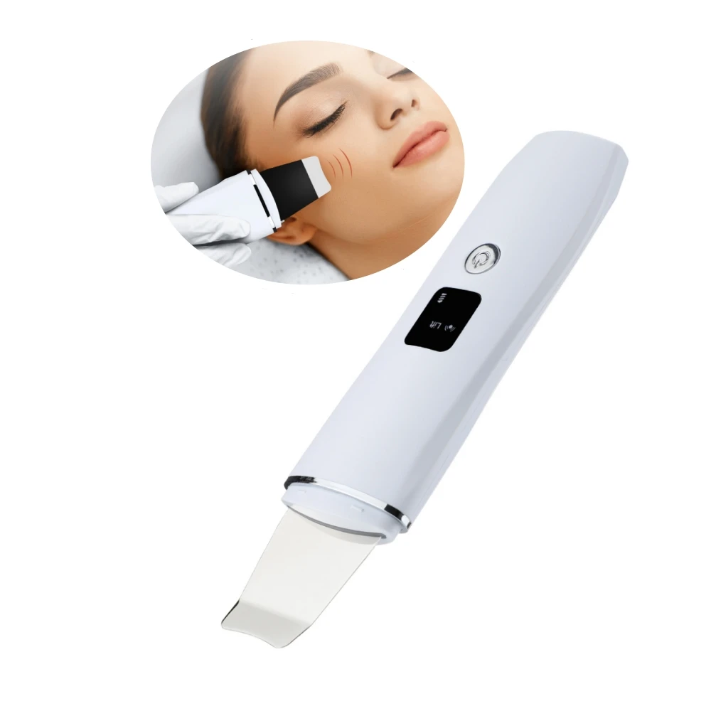 Skin Scrubber Ultrasonic Facial Machine for Home Use Spatula for Blackhead Remover Shovel Peeling Pore Cleaner Face Lift Massage
