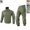 KRYDEX Tactical Camouflage Shirt & Pants Set - Combat Uniform Set For Outdoor Hunting & Hiking Gear 1