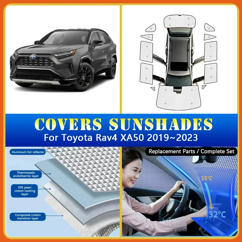 

Car Sunshade Cover For Toyota Rav4 Ravufō Suzuki Across XA50 2019~2023 Sunscreen Window Coverage Sunshades Car Accessories 2022