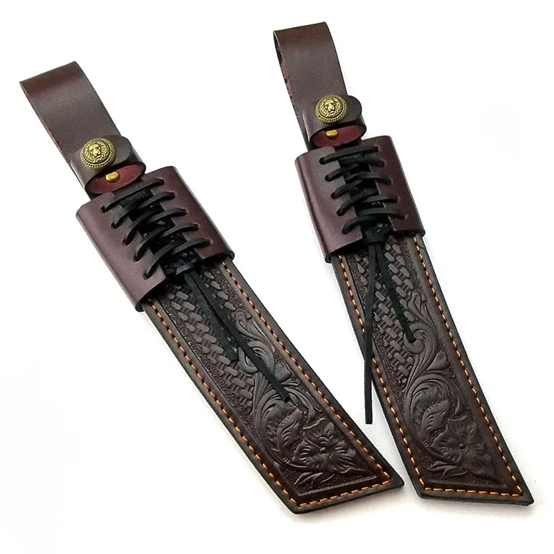 Swayboo Outdoor Hunting Knife Leather Cover Home DIY Accessories Handmade Cowhide Leather Sheath For Fixed Blade Knife Storage 4