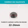 Stainless Steel Sink Overflow Covers Round Replacement Wash Basin Overflow Ring Plug Sink Hole Cover Kitchen Bathroom Supplies 6
