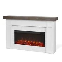 Landscape Electric Fireplace Mantel Insert Heater Remote Control 6ft Power Cord Realistic Log Flames Adjustable Thermostat Timer 1
