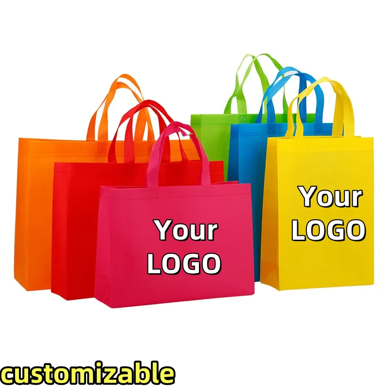 10PCS Thickened Nonwoven Tote Bags Wholesale Customized LOGO ECO-friendly Clothes Shoes Packaging Bags Gift Bags Shopping Bags 2
