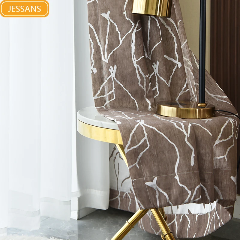 

Customized Simple modern thickening high-end living room balcony shading sunscreen curtains light and impermeable gauze curtains