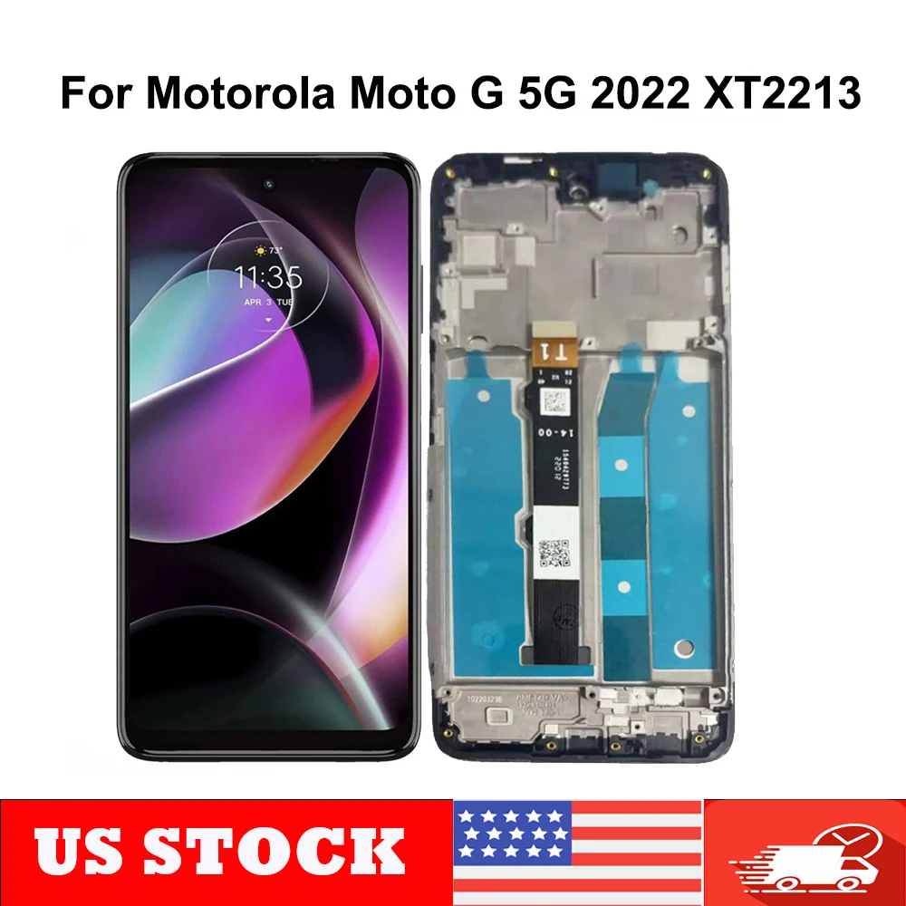For Motorola Moto G 5G 2022 XT2213-3 LCD Touch Screen Digitizer Assembly Replacement For Moto XT2213 LCD With Frame