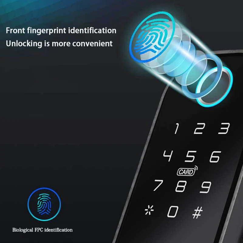 Fingerprint Remote Control Outdoor Door Electronic Gate Lock Bluetooth TUYA TTLock APP Password IC Card Keyless Smart Door Lock