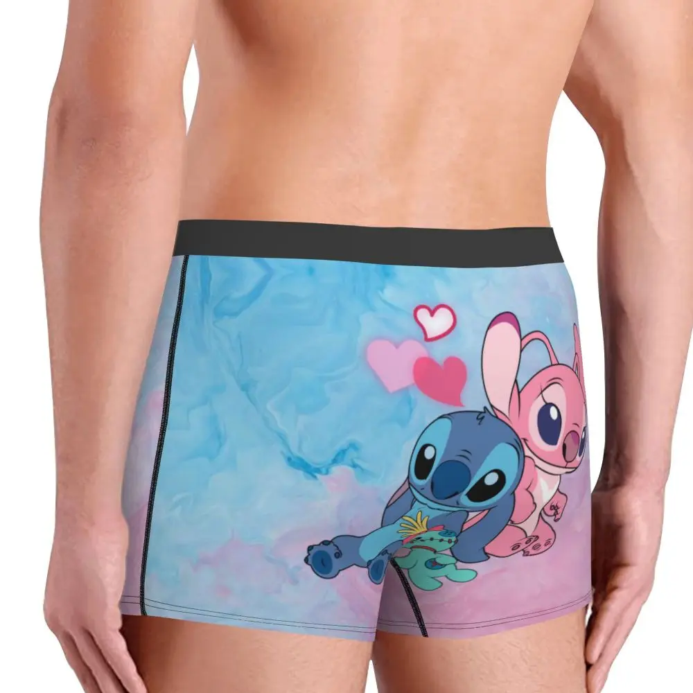 Custom Stitch Lion Cute Boxers Shorts Men's Disney Movie Briefs Underwear Fashion Underpants