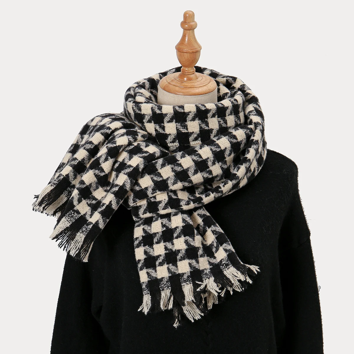 Thick Warm Plaid Winter Scarf Design Print Women Cashmere Pashmina Shawl Lady Wrap Tassel Scarves Men Gifts Poncho Women Foulard