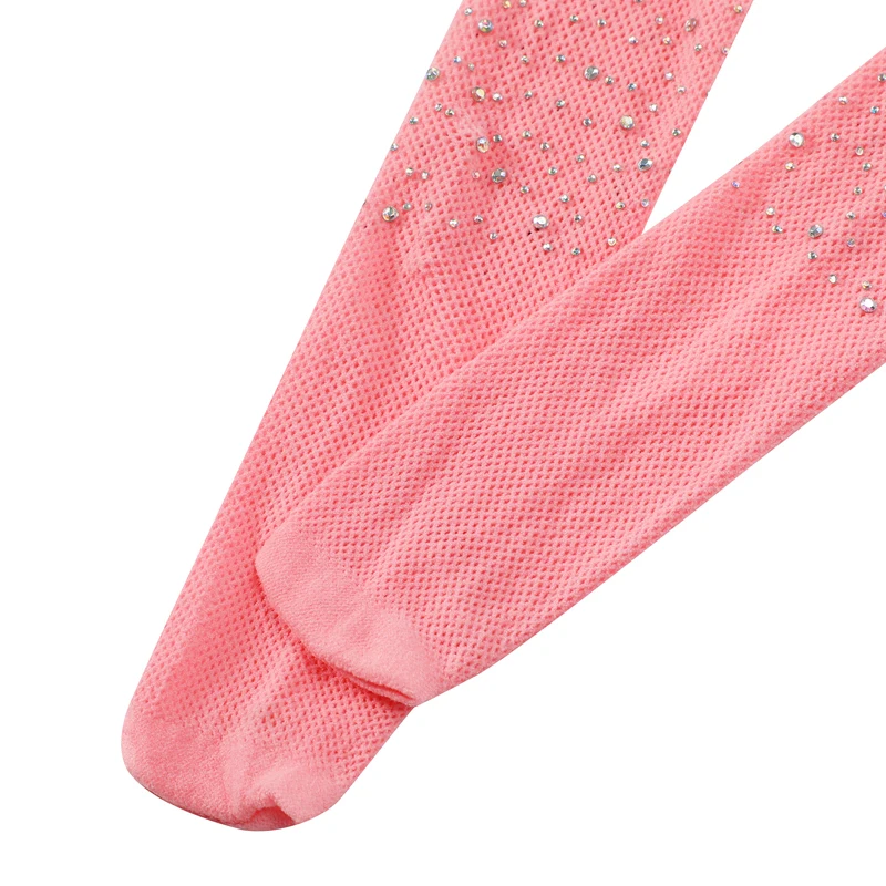 Children's Girl Sequined Fishnet Socks Rhinestone Fashion Mesh Hollow Pantyhose Tights Clothing For Girls Outdoor