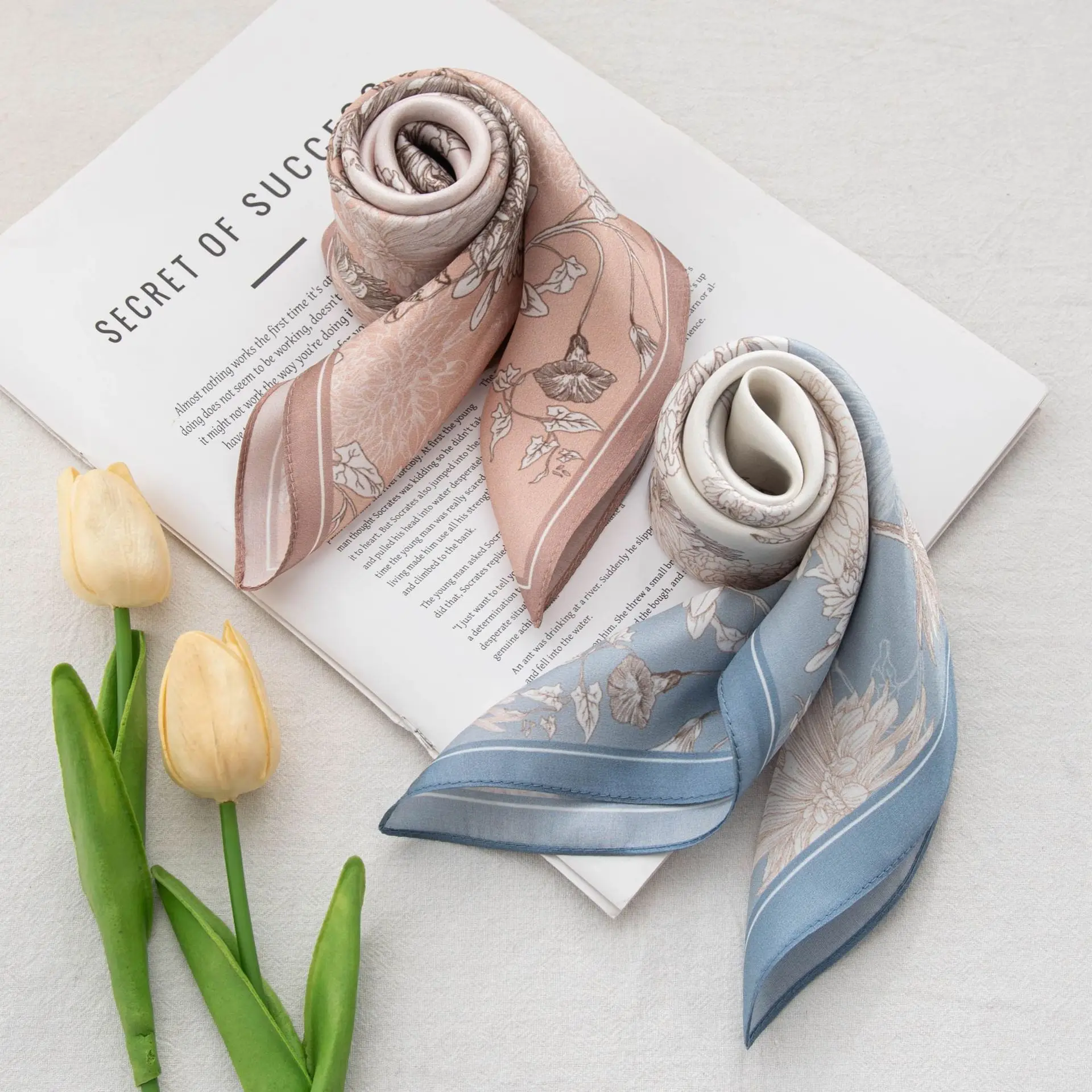 Silk Scarf Square Scarf Mulberry Silk Scarf Fashion High Sense Versatile Small Square