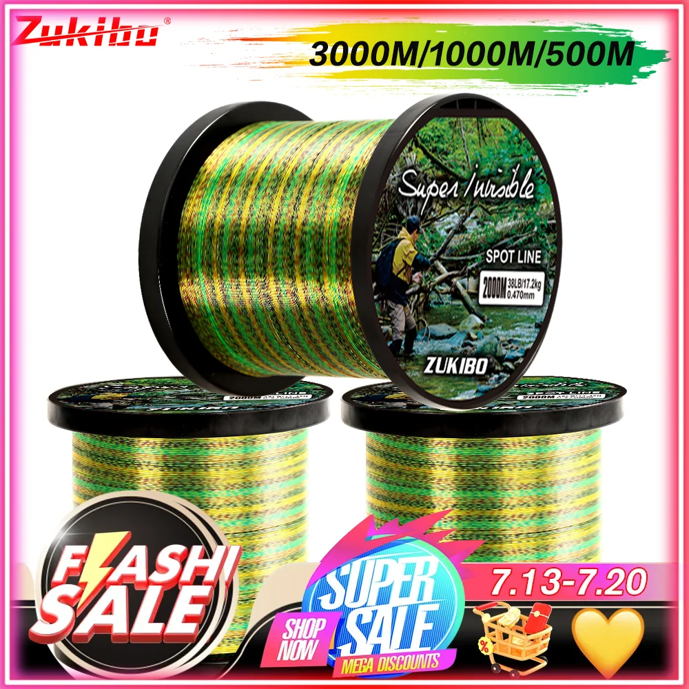 ZUKIBO 3000m Colorful Super Invisible Spoted Fishing Line