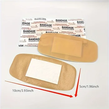 50pcs Extra-Large Waterproof & Breathable Bandages for Emergency Wound Care PE Material, Ideal for Sports Injuries & Outdoor Use 2