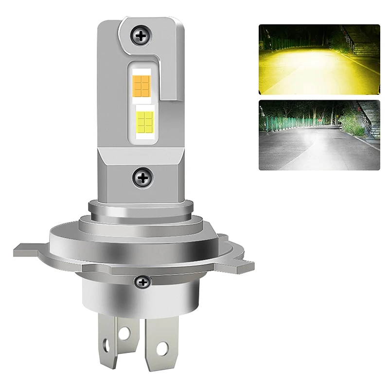 

Передняя фара DAPUSI H4, лампа для автомобиля, лампа для фар головного света H4, мотоциклетная лампа, 20 Вт, 12 В, 3000 лм, двухцветная автомобильная лампа, 1 шт.