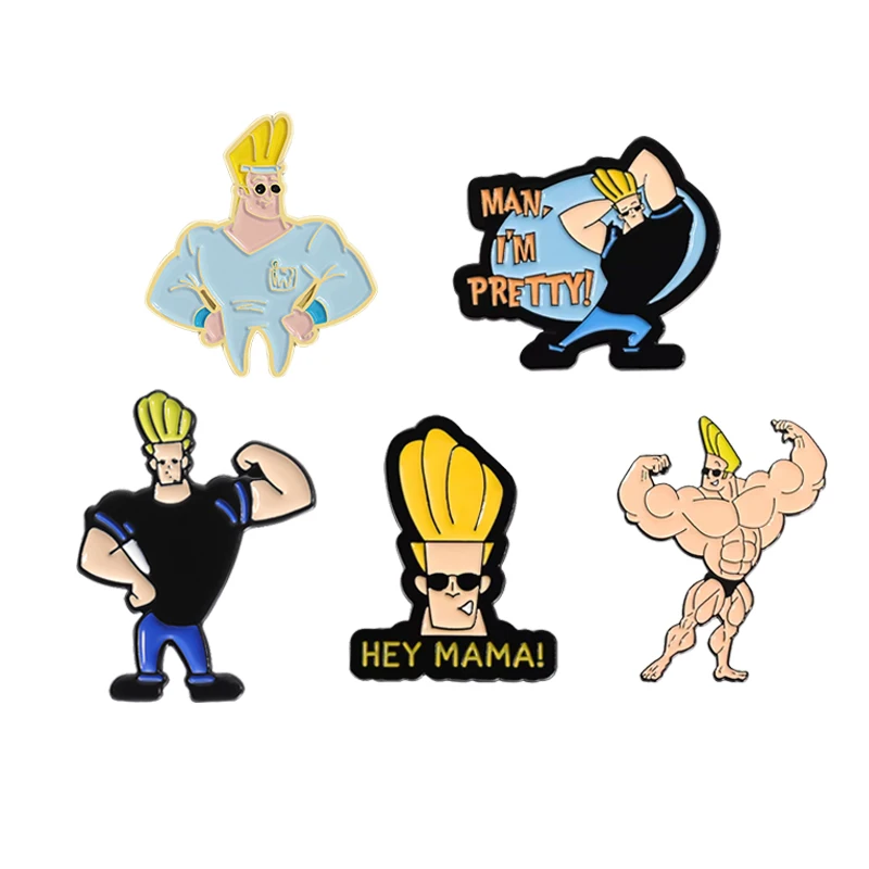 Cartoon Anime Charakter MANN, I'M PRETTY Emaille Pins Lustige Muskelmann Broschen Accessoires Rucksack Revers Abzeichen Geschenk für Freunde – Detail 2