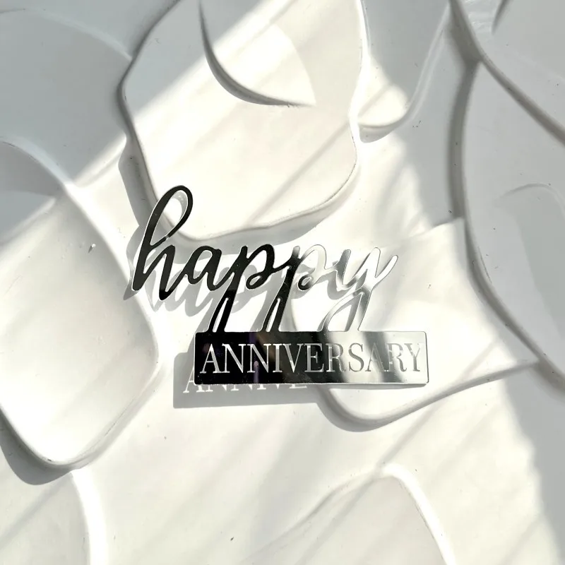 5PCS Happy Birthday Cake Topper Acrylic Gold Mirror Cupcake Topper for Birthday Cake Dessert Anniversary Cake Decor Supplies