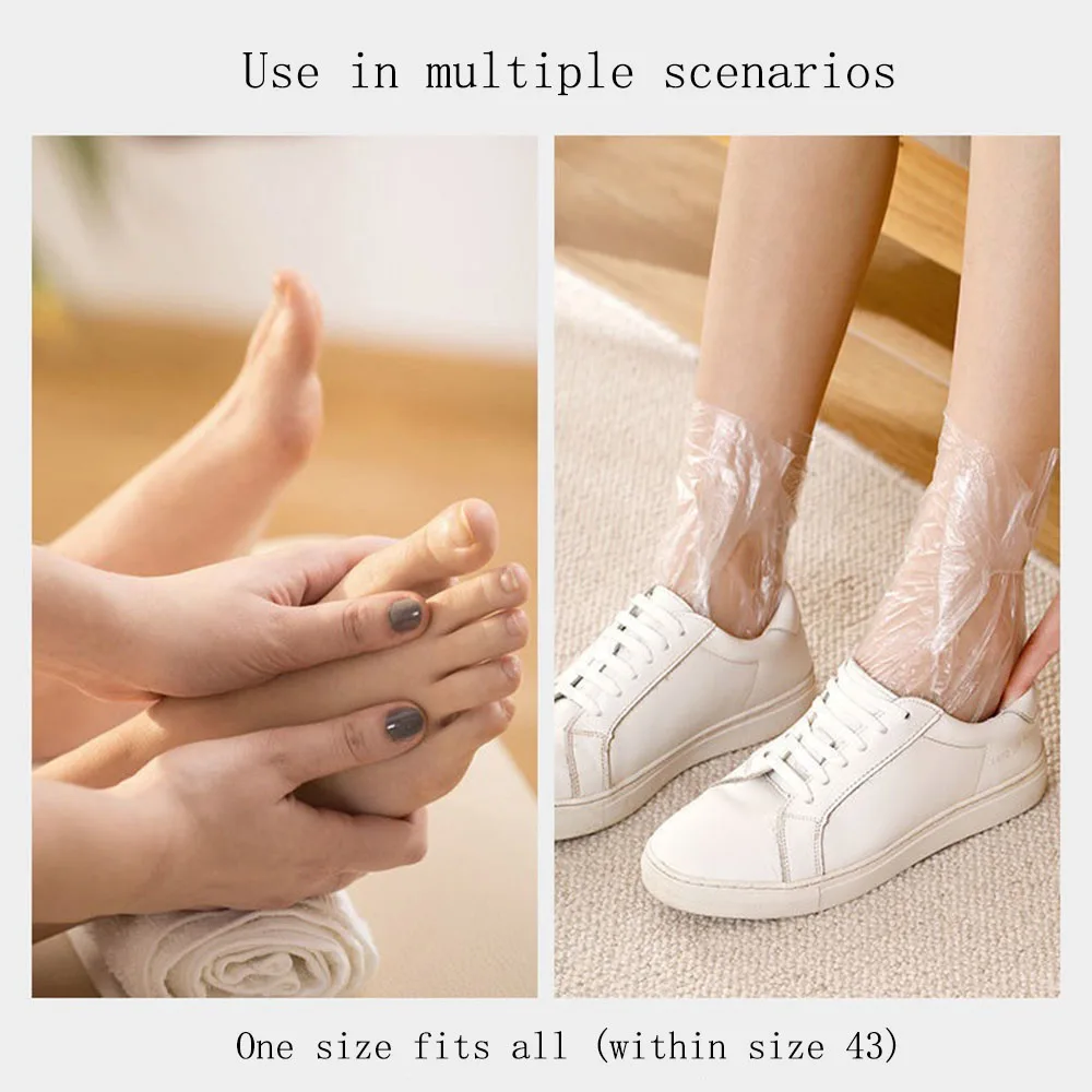 Disposable Foot Mask Hand Mask 100/200PCS Home Care Foot Care Moisturizing Waterproof Transparent Thickened Cling Film disposable foot mask disposable foot bags disposable foot covers