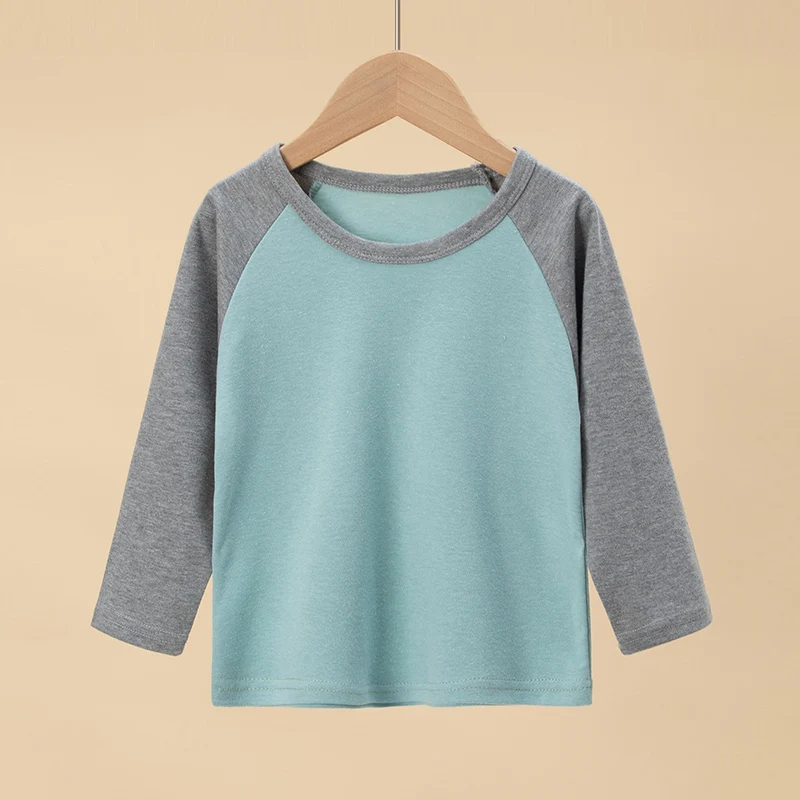 1/4 Pack 2025 New Spring and Autumn Children's Color Matching Long-sleeved T-shirt for boys and girls casual Joker T-shirt 5