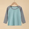 1/4 Pack 2025 New Spring and Autumn Children's Color Matching Long-sleeved T-shirt for boys and girls casual Joker T-shirt 5