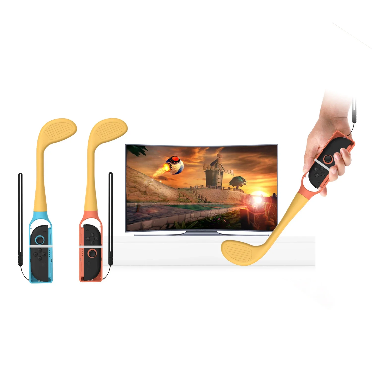 Game Sports 6-in-1 Accessory Set TNS-5115 for SWITCH 2 ,Includes Baseball Bat,Tennis Racket & Golf Club,Family Sports Party Kit