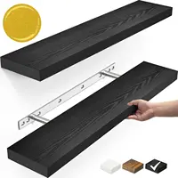 BAYKA Floating Shelves for Wall, 22.5" Wall Mounted Rustic Wood Shelves for Bathroom, Bedroom, Living Room, Kitchen, Office 1