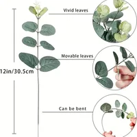 5/10/20Pcs Of Eucalyptus Leaf Stems Green Artificial Plants For Living Room Decoration Bride Wedding Vases Flowers Bouquet Decor 6