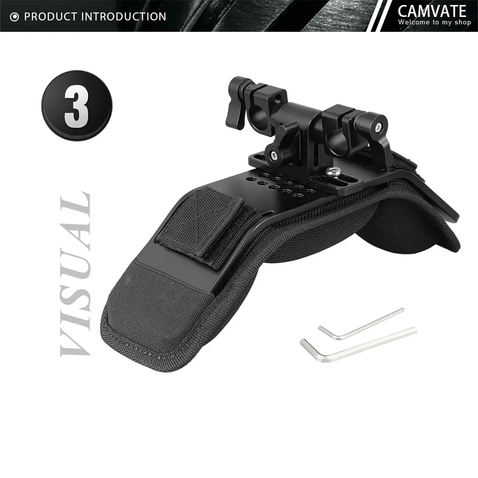 Camera Shoulder Pad With 360° Swivel 15mm Rod Clamp For DSLR Camera/Video Camco
