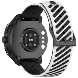 Premium Silicone Strap for Smart Watches - Sporty and Durable Bracelet (White Black)
