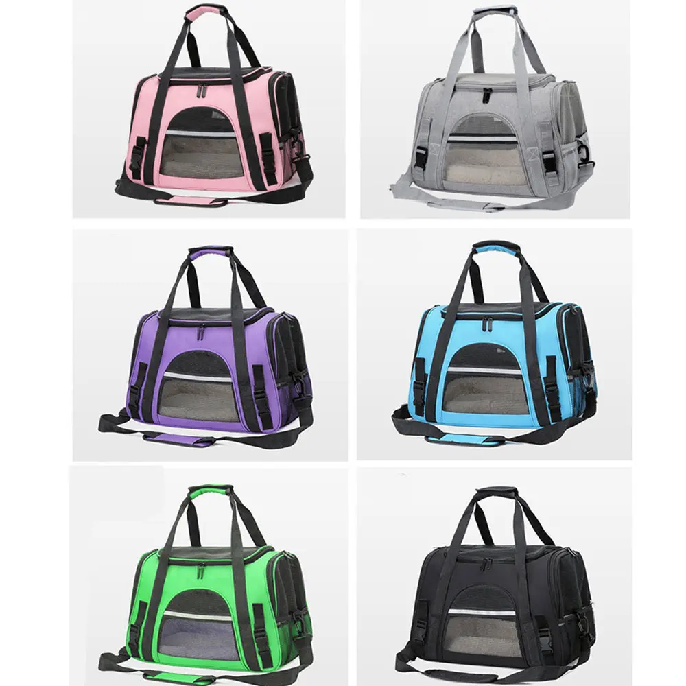 

Soft Pet Carriers Portable Breathable Foldable Bag Cat Dog Carrier Bags Outgoing Travel Pets Handbag With Locking Safety Zippers