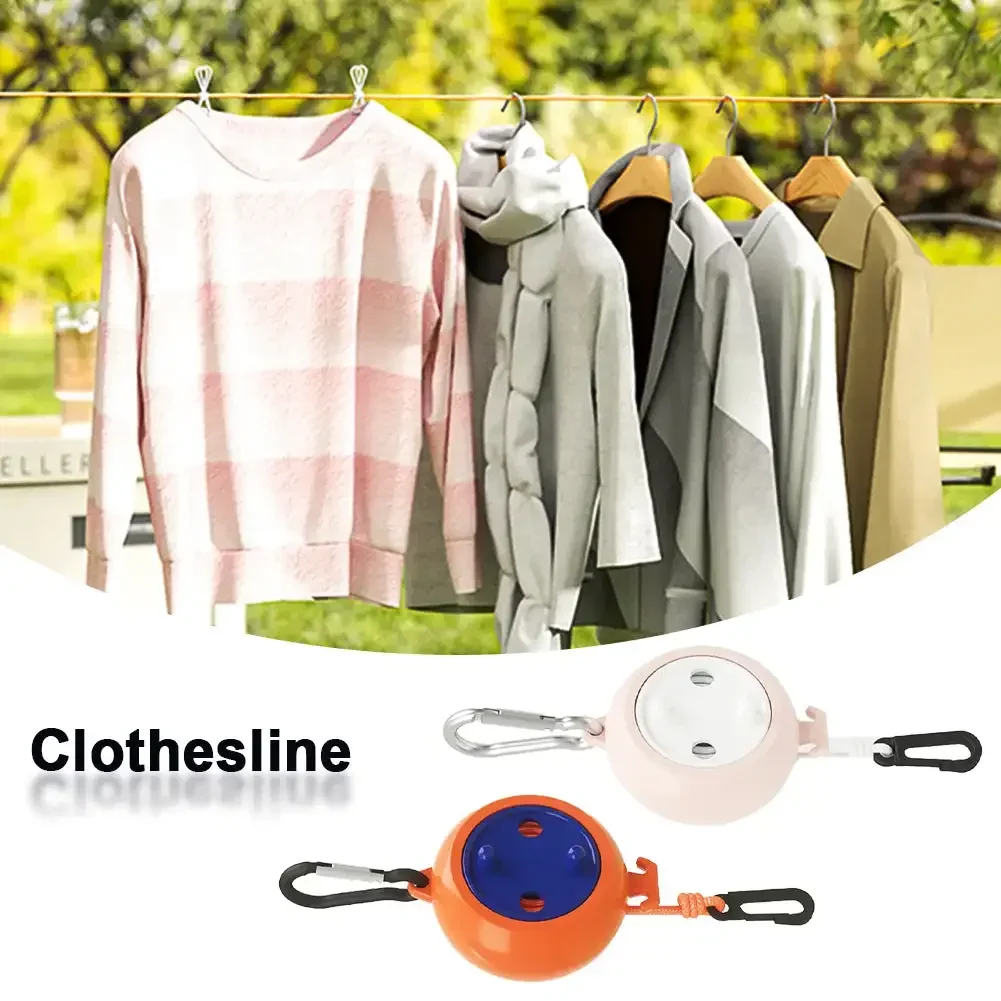 10m Non-Perforated Clothesline Retractable Portable Travel Drying Rack Outdoor Camping Windproof Portable Hanging Rack Clothing 2