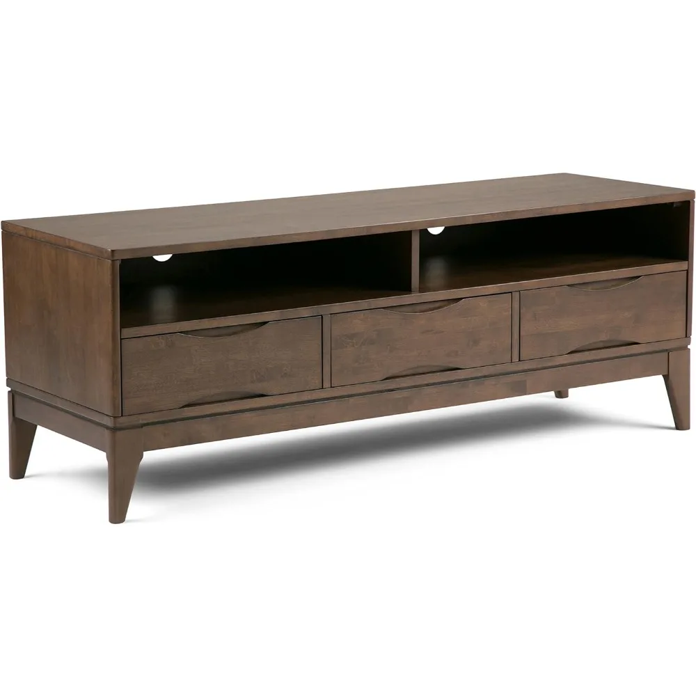 

Harper SOLID WOOD Universal TV Media Stand, 60 Inch Wide,Industrial, Living Room Entertainment Center, Storage Shelves