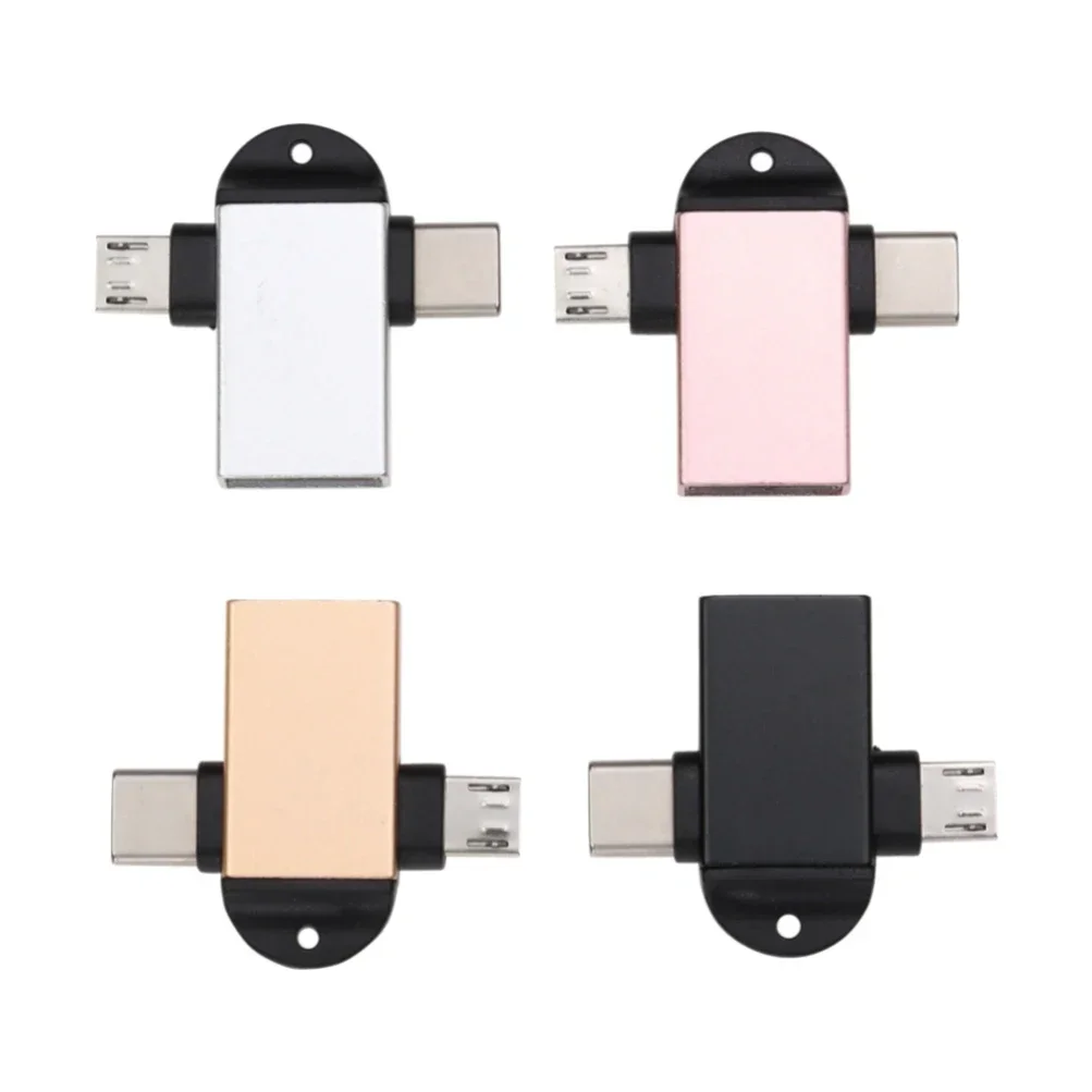 

OTG-адаптер 2 в 1, 300 шт., USB «мама»-Micro USB Type C «папа», коннектор для планшета Xiaomi, жесткого диска, флэш-накопителя