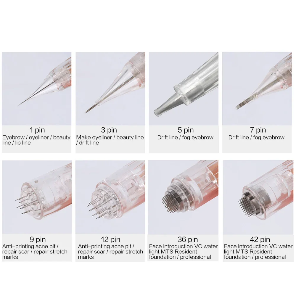 Screw Microneedling DermaPen 10pcs Professional Dermapen Mesotherapy Needle MTS Microneedle Drag Nano Cartridge Bbglow_voghion.com