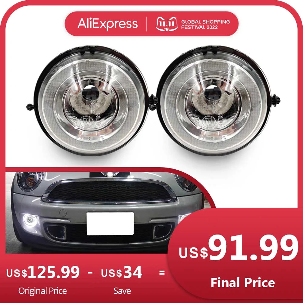 2pc Led Drl Daytime Running Light Halo Ring Position Lamp For Mini