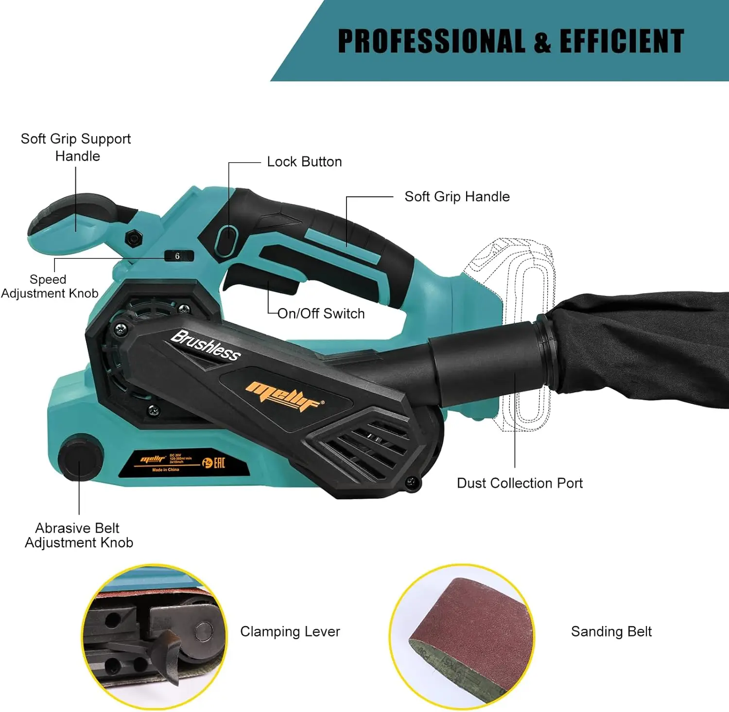 Cordless Belt Sander for Makita 18V Battery BL1830 BL1840 Brushless Power Sander Electric Machine(tool only) electric sander belt sander cordless sander
