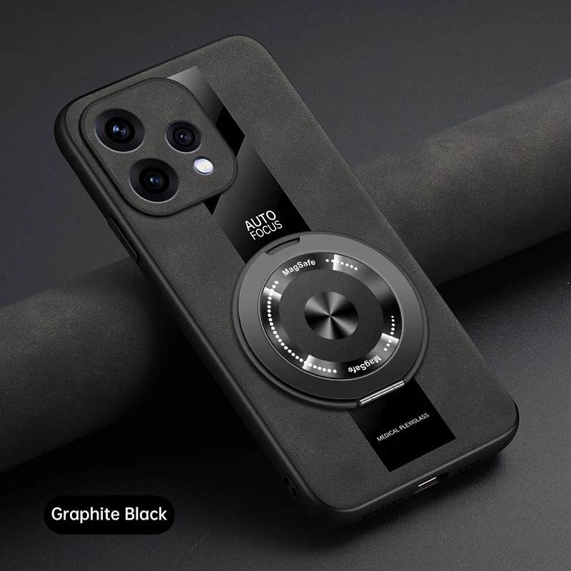 Luxury Leather Shockproof Phone Case with Magnetic Holder and Ring - Premium Protection Shell