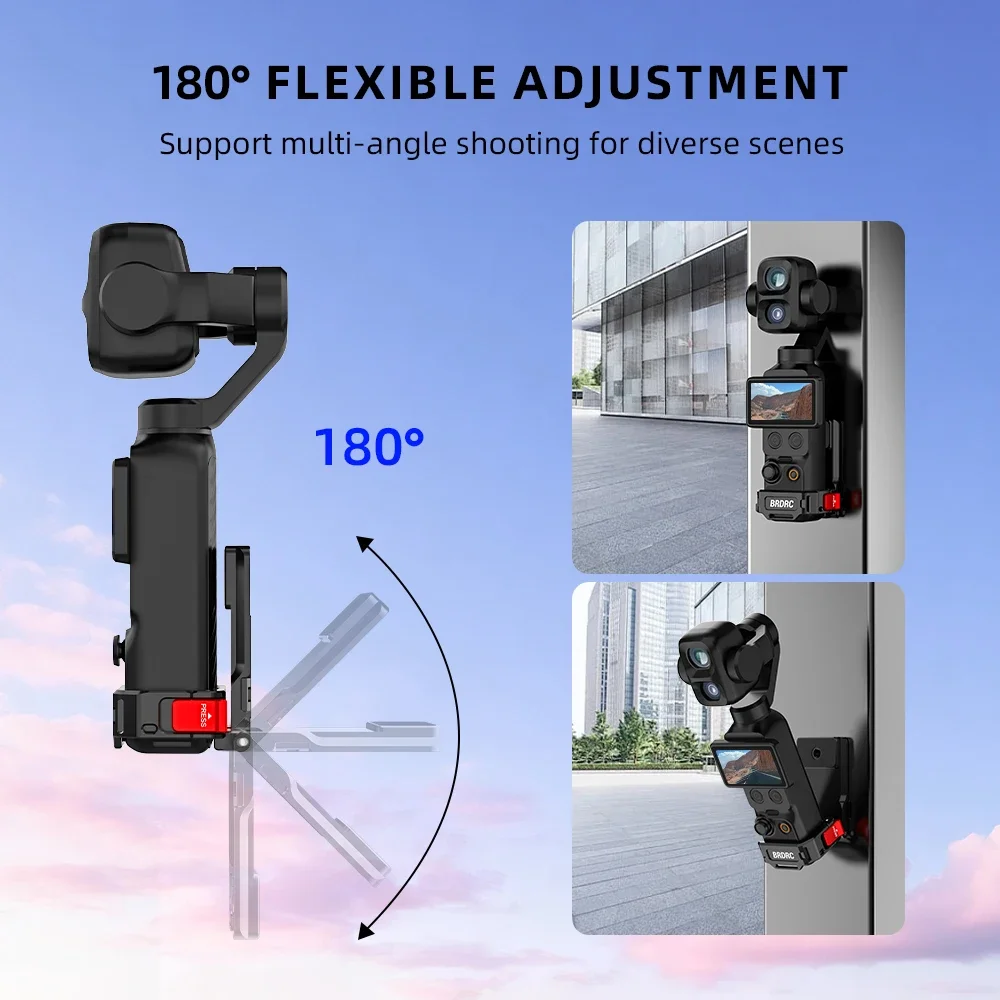 DJI Pocket 4/4 Pro/3용 BRDRC 마그네틱 마운트 금속 확장 브래킷 1/4 나사 구멍/2-클로 어댑터 사진 액세서리