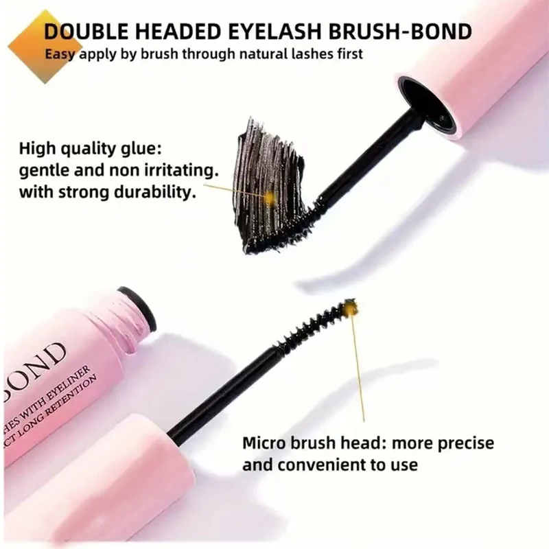 Lash Bond and Seal for Cluster Lash Glue 2in1 Glue Lasting Waterproof Clear Coating Raincoat Strong Tasteless DIY10 ML Glue 4