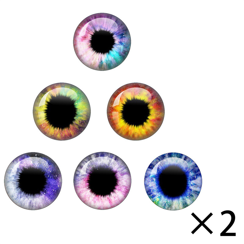 Glass Eyes Cabochons Round 10MM-40MM Round Dome Dragon Eye Dragon Cat Eye Toys DIY Jewelry Accessory MIX Pupil Eye Cameo