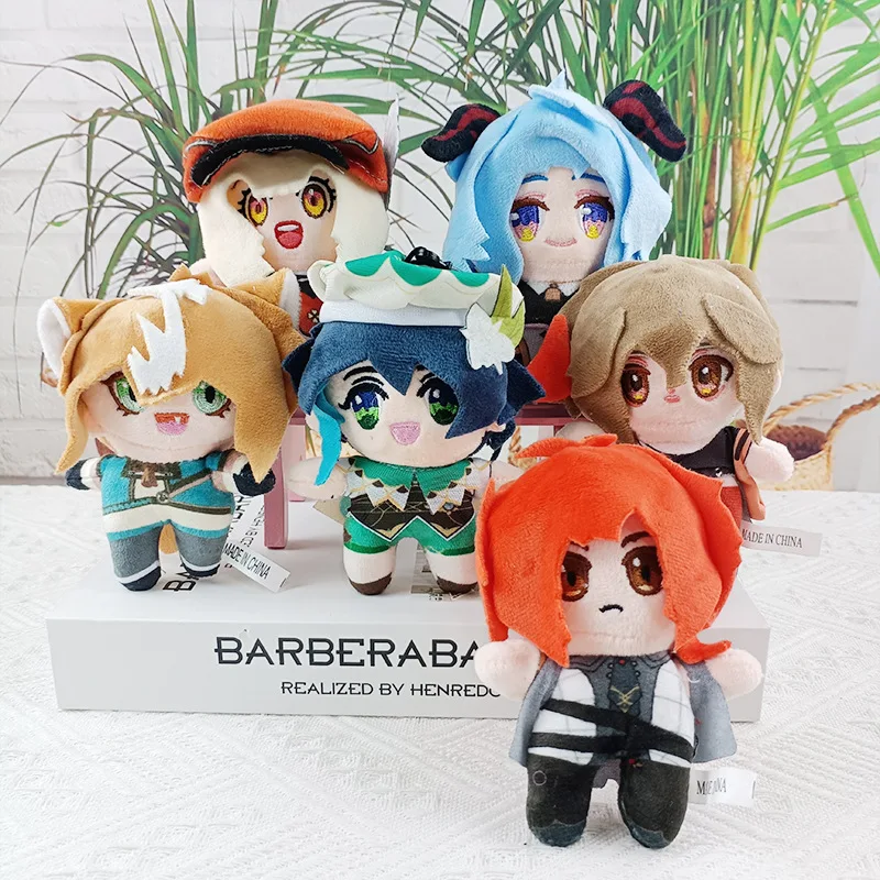 

14cm Genshin Impact Anime Figure 2023 Carnival Theme Finger Doll Plush Cartoon Pendant Zhongli Furina Nahida Toys Holiday Gifts
