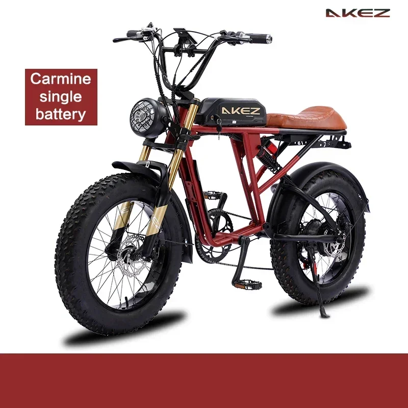 Smart and Powerful AKEZ 1500W 26AH 48V Lithium Full Suspension Folding Mountain Electric Bike Fat Tire Electric Bike