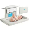 Wall-Mounted Baby Changing Station,Horizontal Foldable Diaper Change Table with Safety Straps and Hanging Rods, Use in Bathrooms 1
