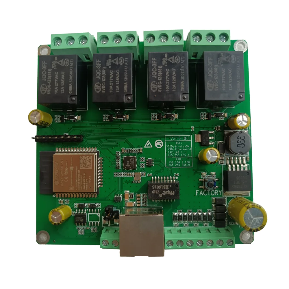 DTWONDER Smart WiFi Switch ESP32 Ethernet Relay Board Domoticz Home Assistant openHAB RS485 TCP UDP 4 Channel Timer IP Watchdog 2