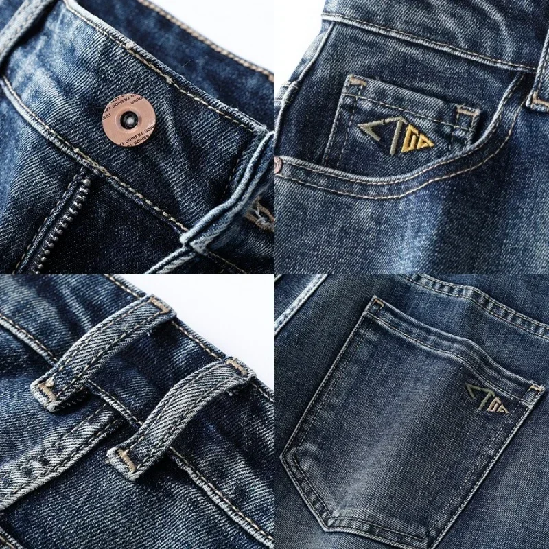 Jeans Tall Men 110CM 115CM Superlong  Plus Size 40 42 Straight Classic Young Boys Pants Extra Long Elastic Male Denim Trousers 5