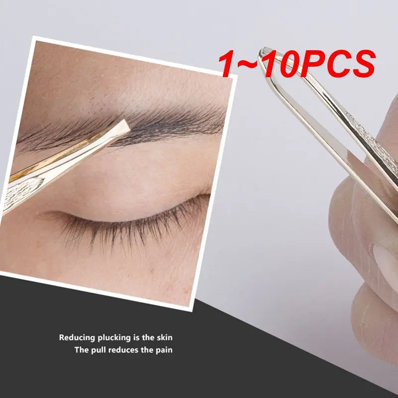 

Профессиональный золотистый пинцет для бровей, 1-10 шт.