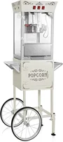 Midway Movie Theater-Style Popcorn Machine Maker with Cart and 10-Ounce Kettle - Cream, Vintage-Style Popper on Wheels 1