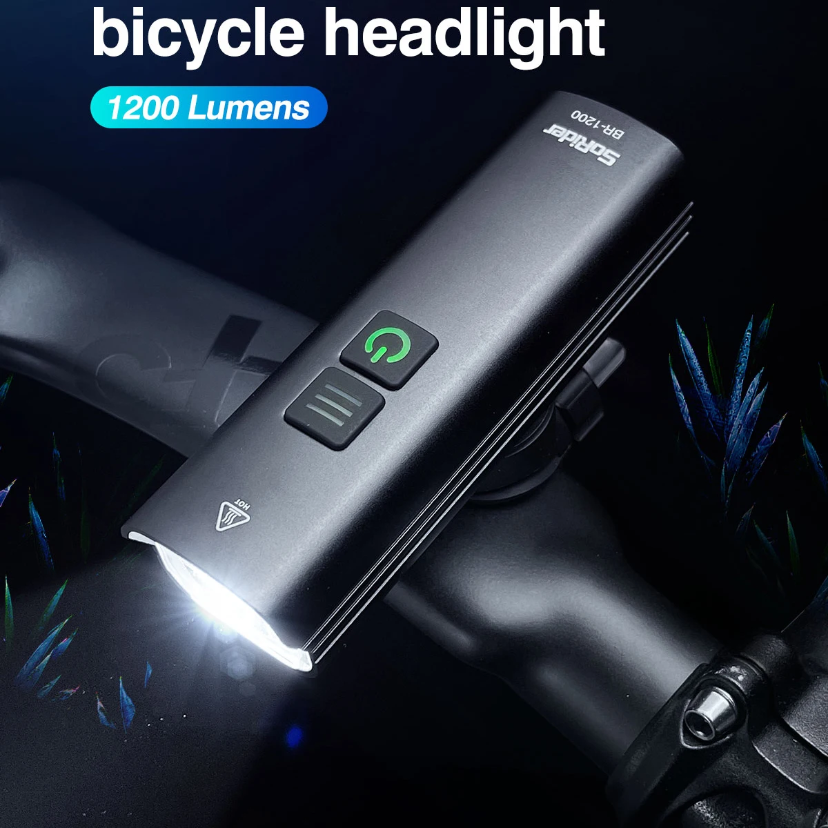 SoRider Waterproof Bicycle Light Headlight Bike Front Lamp USB Rechargeable LED 1200LM 4800mAH AI 1200 Cycling Lamp