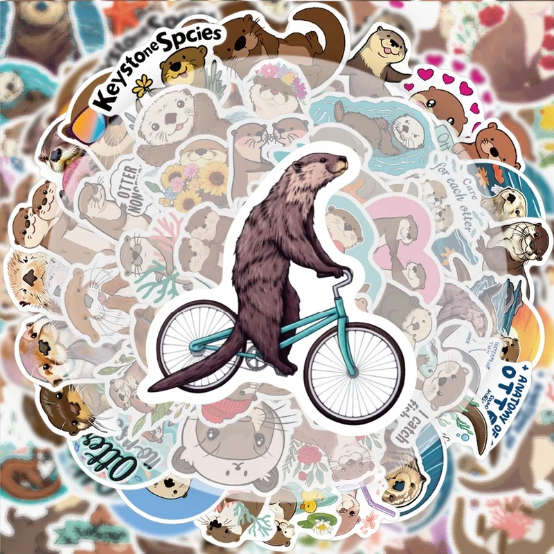 Charming Otter Doodle Sticker Collection - Vibrant, Unique Designs